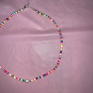 Colorfully beaded necklace